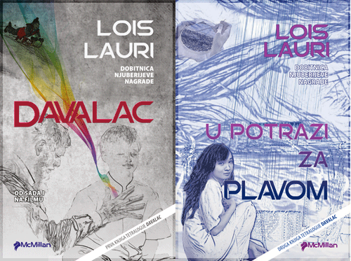 Naslovnice romana ''Davalac'' i ''U potrazi za plavom'' Lois Lauri